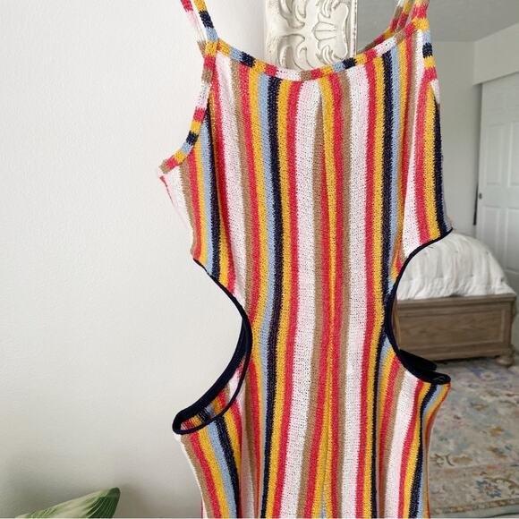 Zara Multicolor Striped Knit Side Cutout Jumpsuit - Medium - Picture 3 of 10